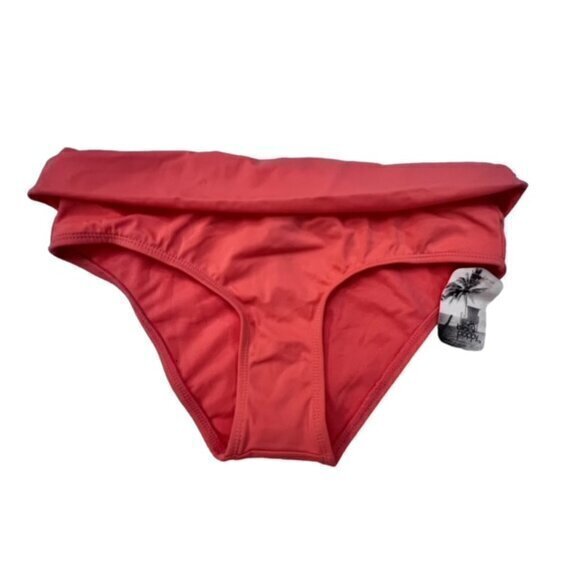 Coral Orange Swim Bottoms Size Small Foldover top NWT Beach Pool Vacation - Picture 3 of 9